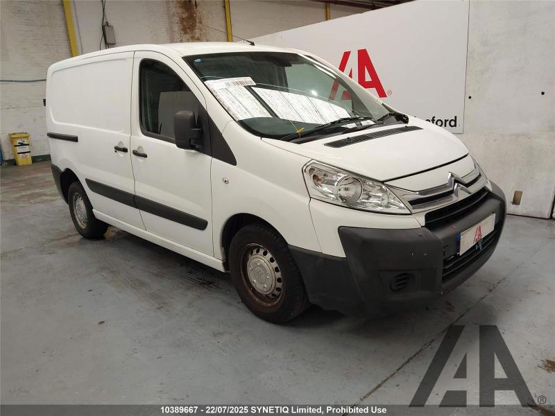 2014 CITROEN DISPATCH 1000 L1H1 ENTERPRISE HDI 1560cc TURBO DIESEL MANUAL 5 Speed PANEL VAN