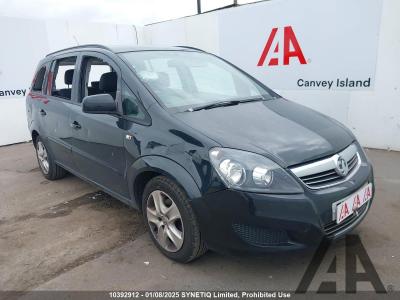 Image of 2012 VAUXHALL ZAFIRA EXCLUSIV 1598cc PETROL MANUAL 5 DOOR MPV