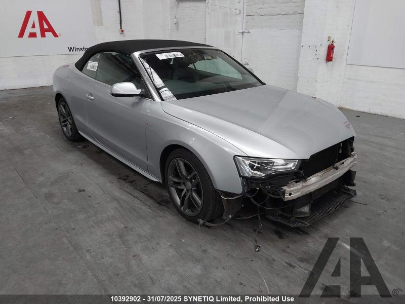 2016 AUDI A5 TDI S LINE 1968cc TURBO DIESEL CVT 8 Speed 2 DOOR CONVERTIBLE
