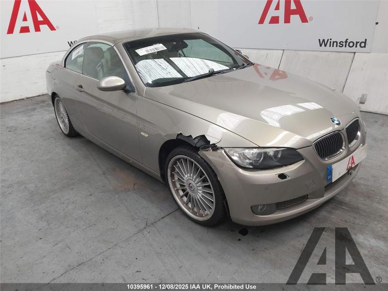 2007 BMW 3 SERIES 335I SE 2979cc TURBO PETROL AUTOMATIC 6 Speed 2 DOOR CONVERTIBLE