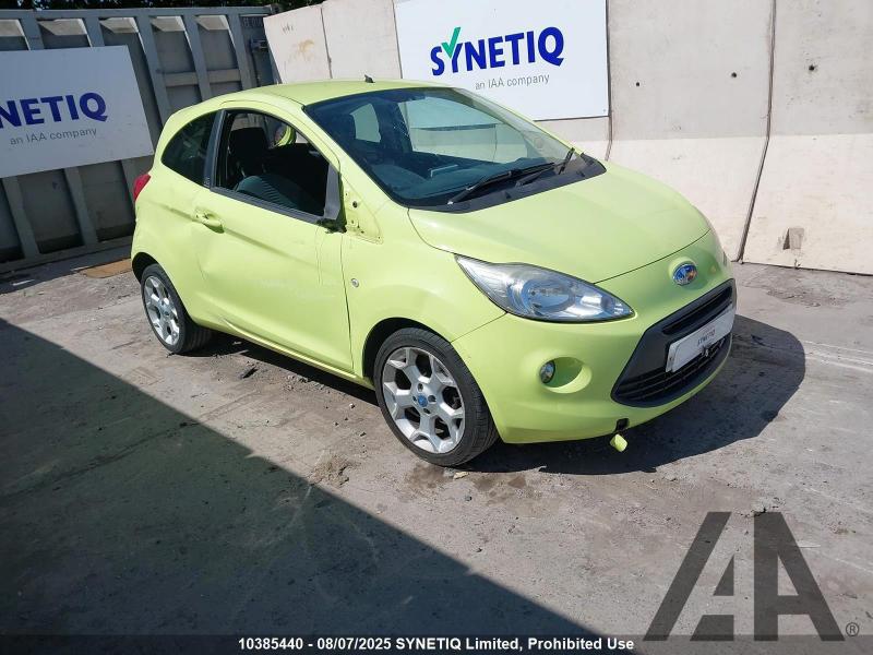 2009 FORD KA ZETEC 1242cc PETROL MANUAL 5 Speed 3 DOOR HATCHBACK