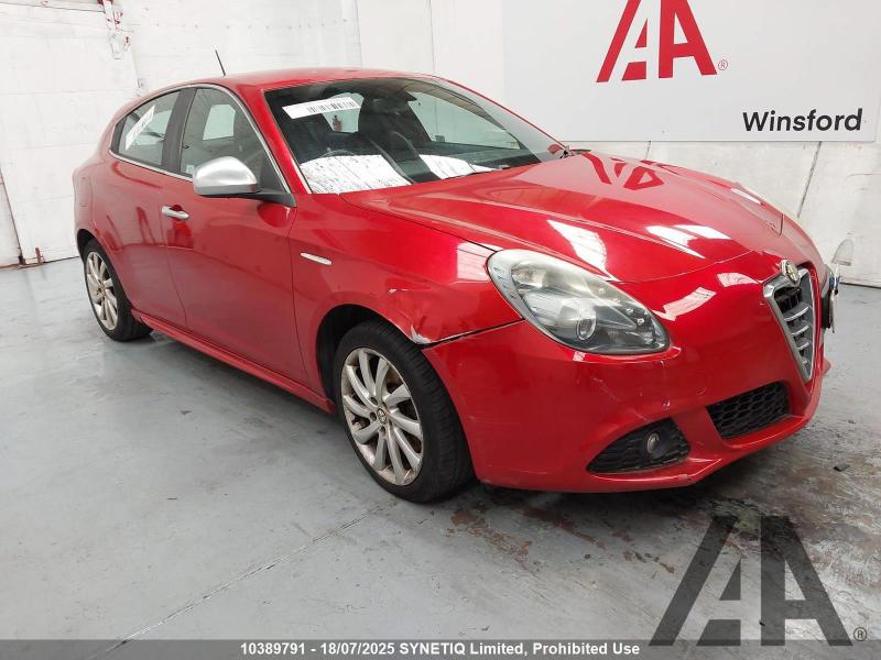 2012 ALFA ROMEO GIULIETTA JTDM-2 VELOCE S/S 1956cc TURBO DIESEL MANUAL 6 Speed 5 DOOR HATCHBACK