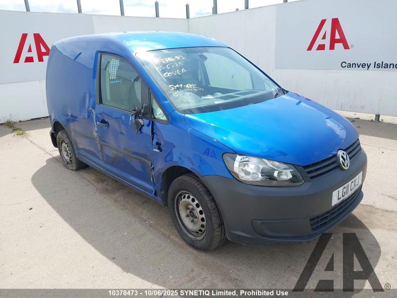 2011 VOLKSWAGEN CADDY C20 TDI 75 1598cc TURBO DIESEL MANUAL 5 Speed PANEL VAN