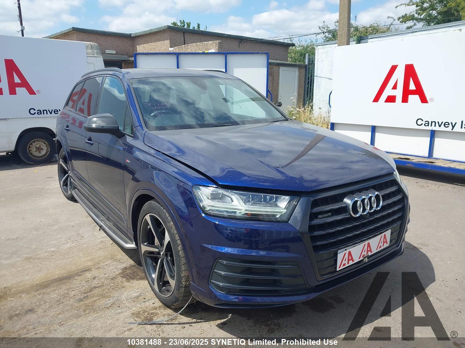 2019 AUDI Q7 TDI QUATTRO S LINE BLACK EDITI 2967cc TURBO DIESEL AUTOMATIC 5 DOOR ESTATE