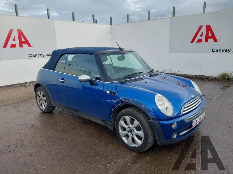 2006 MINI CONVERTIBLE COOPER 1598cc PETROL MANUAL 5 Speed 2 DOOR CONVERTIBLE