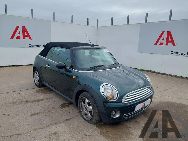 2010 MINI CONVERTIBLE COOPER 1598cc PETROL MANUAL 6 Speed 2 DOOR CONVERTIBLE