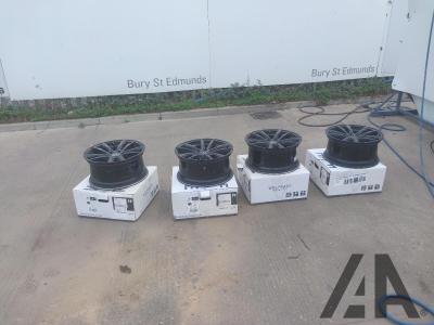Image of SET OF 4 18&ampquot WOLFRACE EUROSPORT DORTMUND GLOSS BLACKOY WHEELS