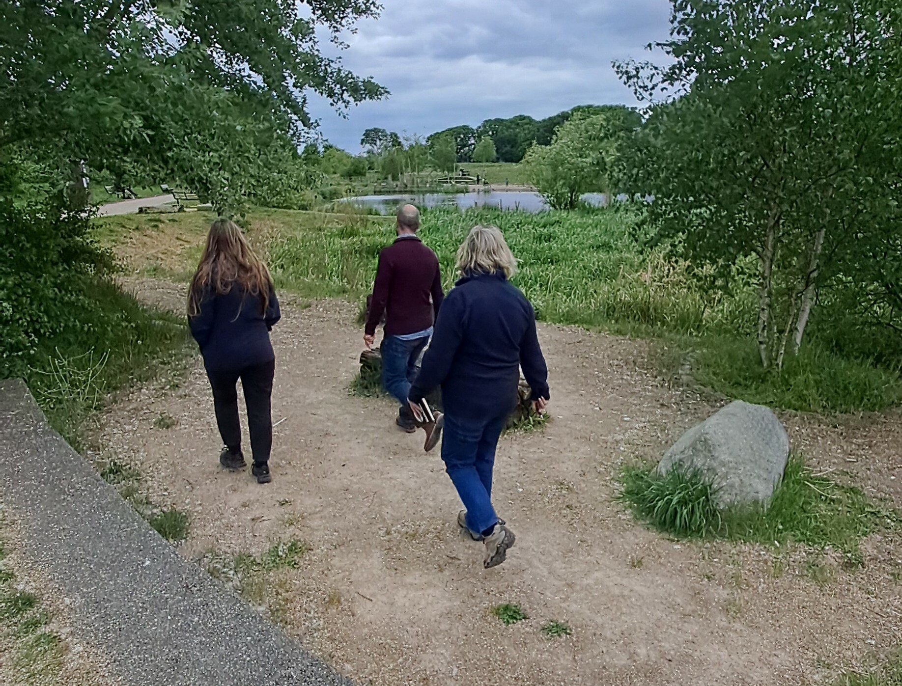People visiting a wetland