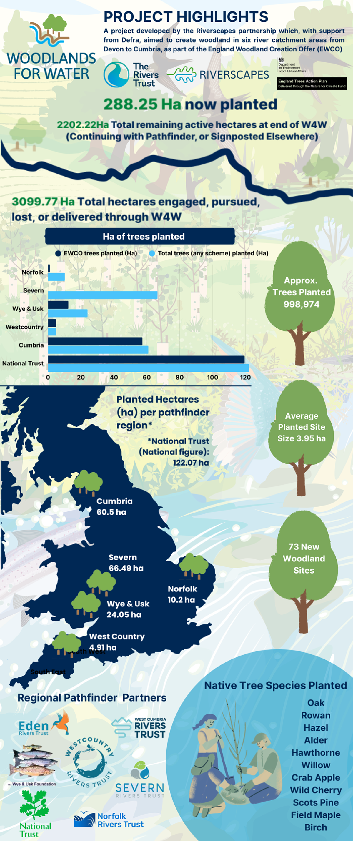 Infographic displaying project final figures