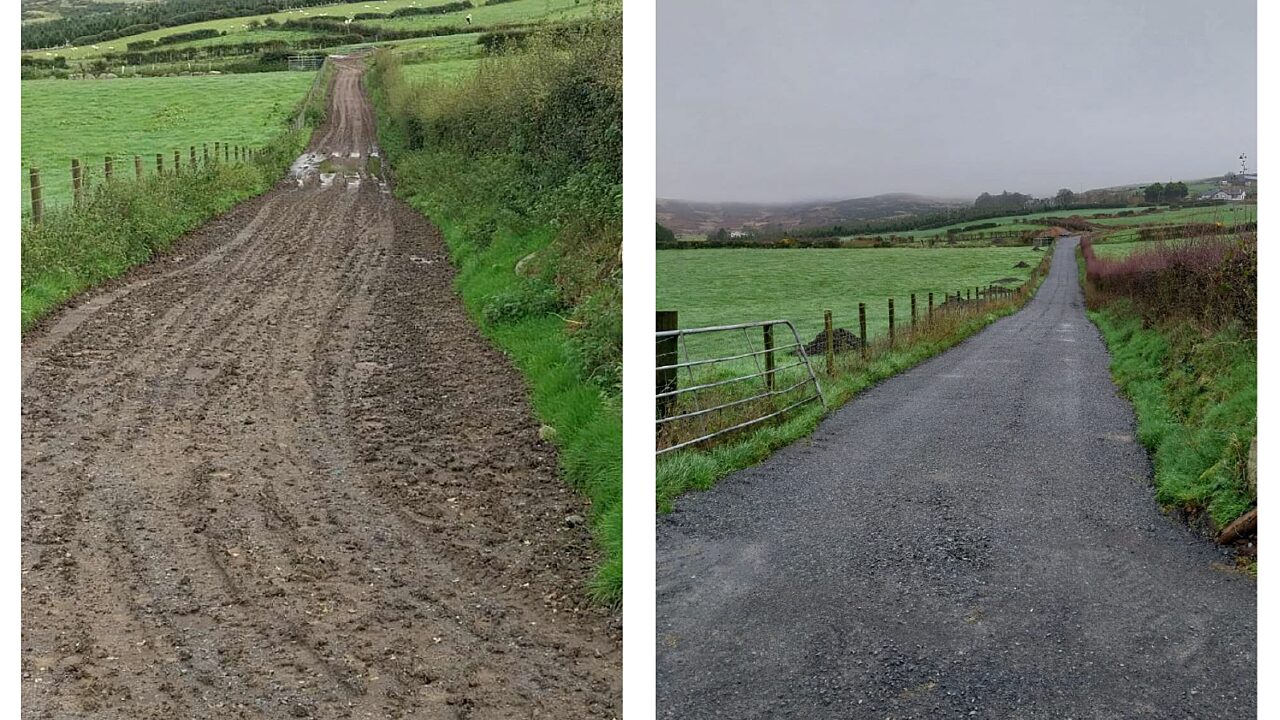 Before and after image of fencing