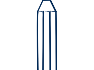 Dark blue icon of a pencil