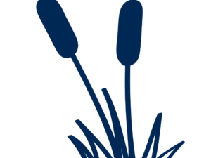 Dark blue icon of a wetland plant