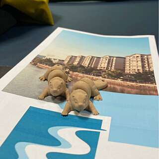 3D printed beavers  on a leaflet