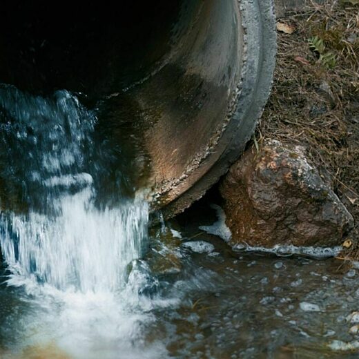 Pipe discharging sewage