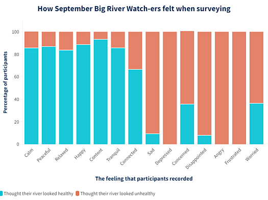 graph showing relationship between perceived river health and feelings