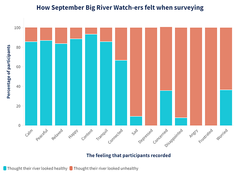graph showing relationship between perceived river health and feelings