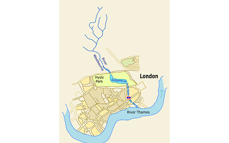 A map of the River Westbourne