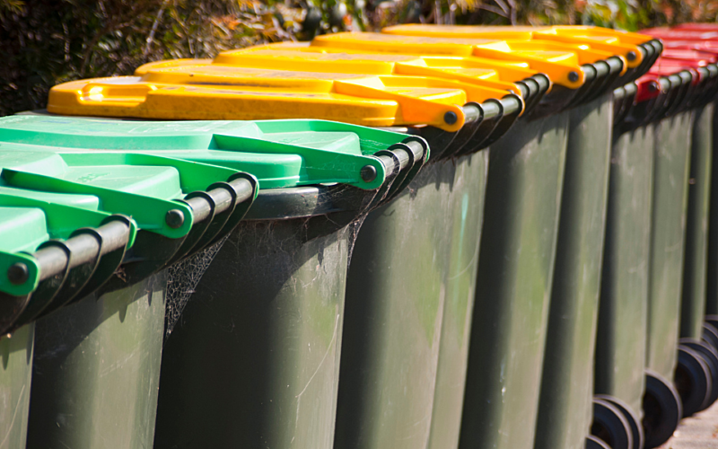 Bins in a row