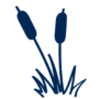 Dark blue icon of a wetland plant
