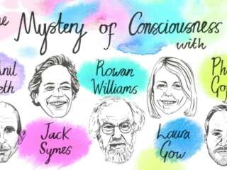 illustration of the speakers for The Mystery of Consciousness event