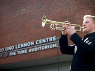 A man playing the trumpet