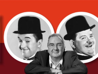 Image of Laurel and Hardy, and Neil Brand