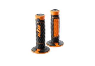 New OEM KTM Grip Set - Black, Close End, Anti-Vibration, Non-Slip, Part #79002021200, Perfect For KTM Motorcycles