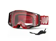 100 Armega Goggles Red Clear Lens