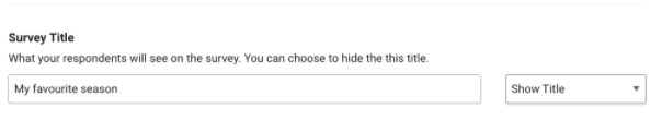 Survey title options – screenshot of Survey title in SmartSurvey admin