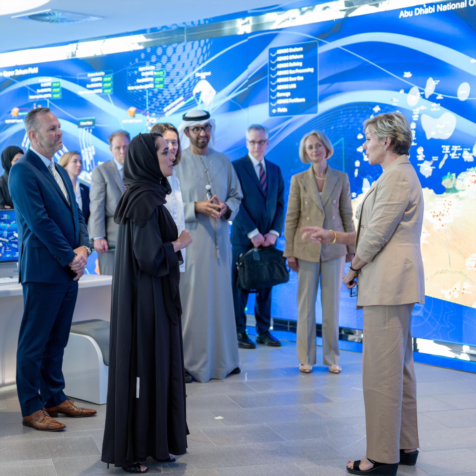 Adnoc head Sultan Al Jaber, Adnoc CTO Sophie Hildebrand and AIQ CEO Chris Cooper meet US Secretary of Energy Jennifer Granholm in May