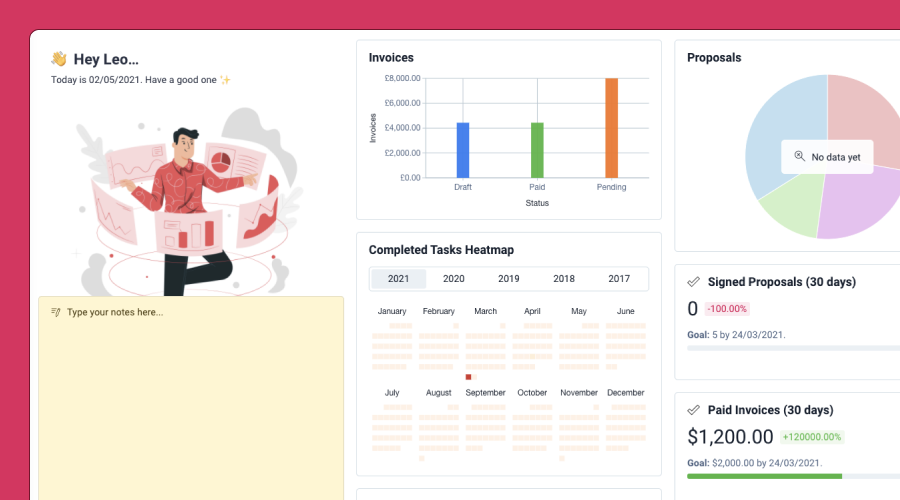 Plutio Dashboards - Client portal for freelancers and small businesses 