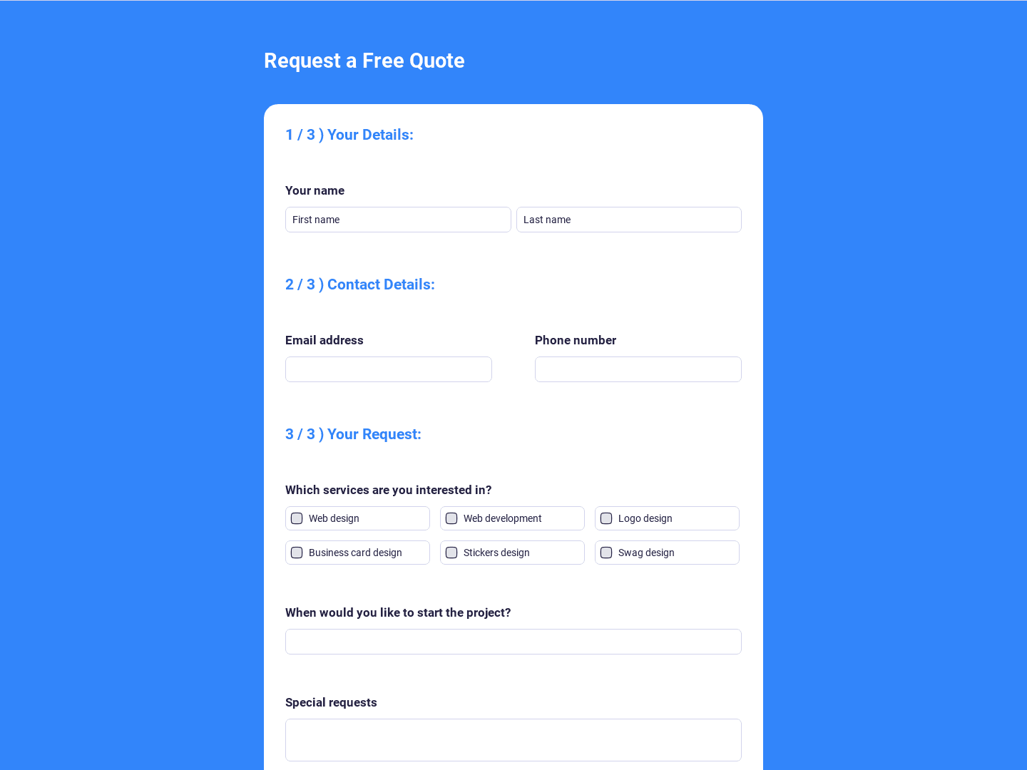 Plutio Quote Request Form