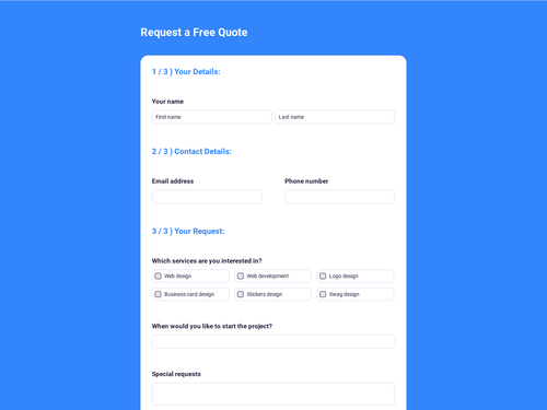 Quote request form