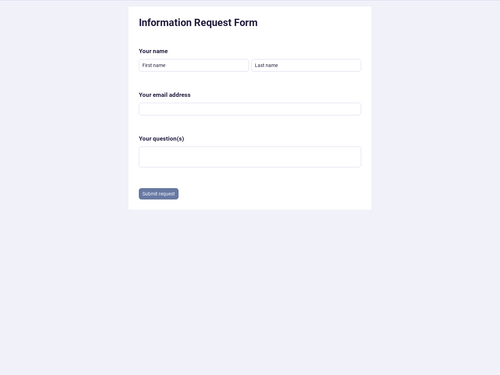 Information request form