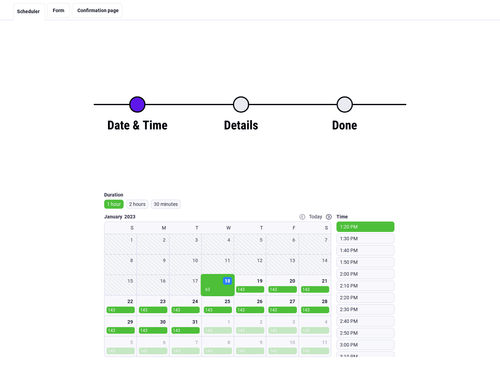 Full Width Scheduler