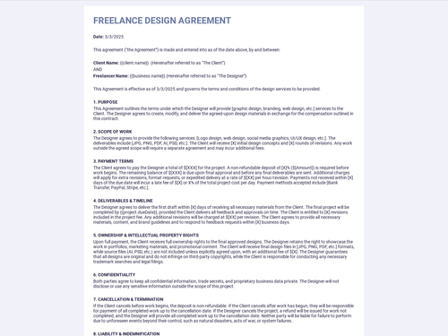 Freelance Design Contract