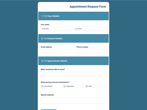 Appointment request form