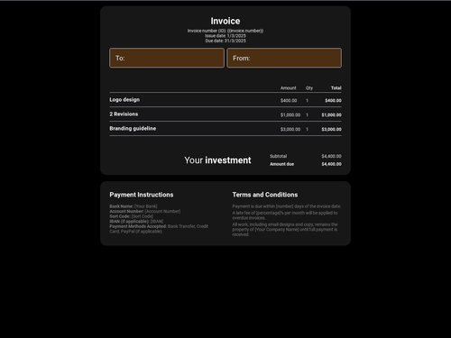 Logo Design Invoice