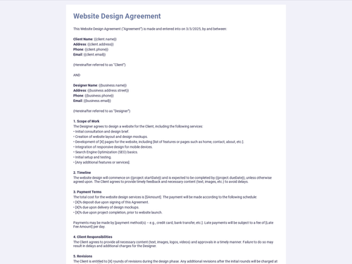Web Design Contract