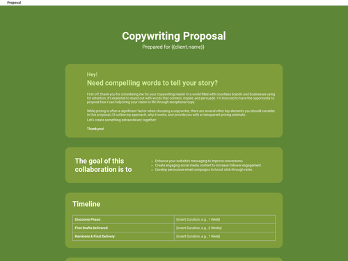 Copywriting Proposal