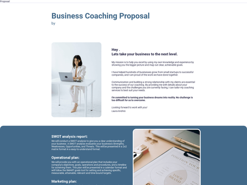 Business coaching proposal