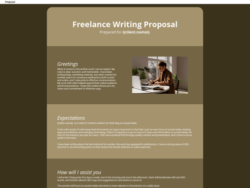 Freelance Writing Proposal