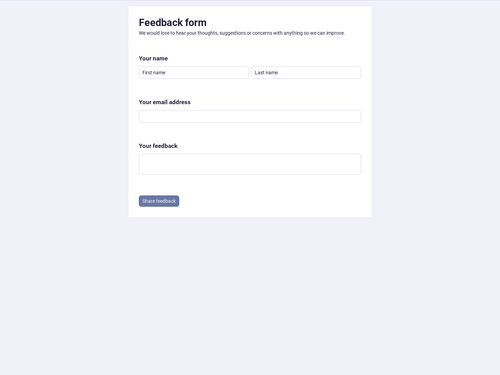 Feedback form