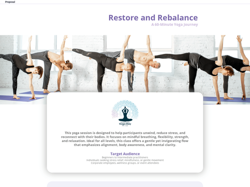 Yoga Session Proposal