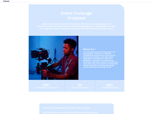 Event Coverage Proposal