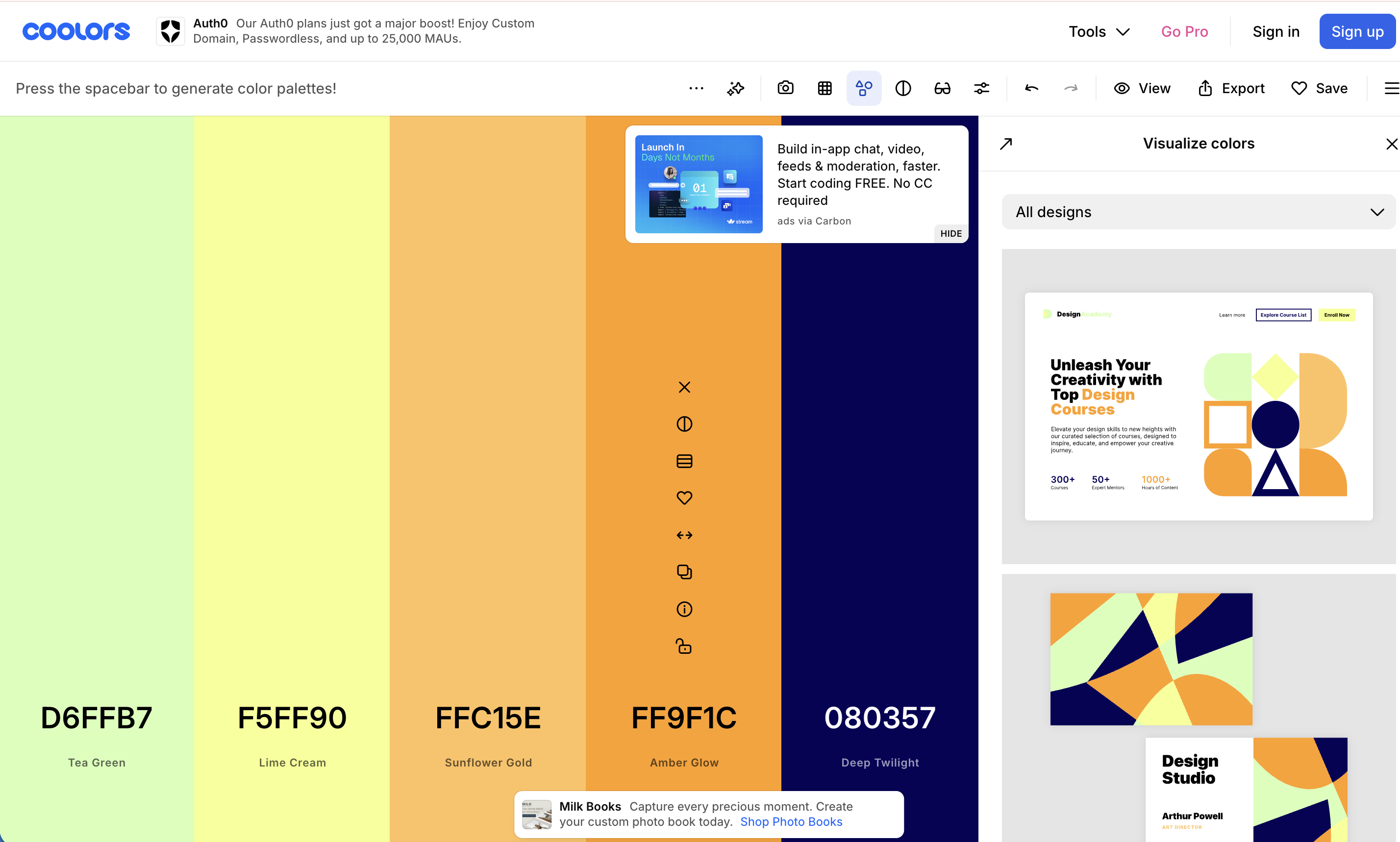 Colour pallets split 2