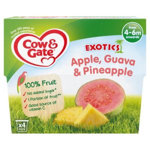 COW & GATE 4X100G APPLE GUAVA & PINEAPPLE POTS