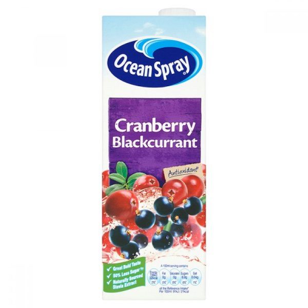 OCEAN SPRAY 1LTR - CRANBERRY & BLACKCURRANT