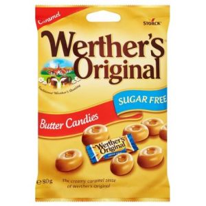 WERTHERS ORIGINAL TOFFEES SUGAR FREE BAG 18X80G