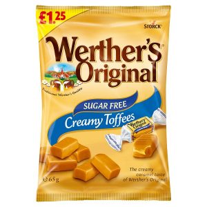 WERTHERS SUGAR FREE CREAMY TOFFEES PMP £1.25